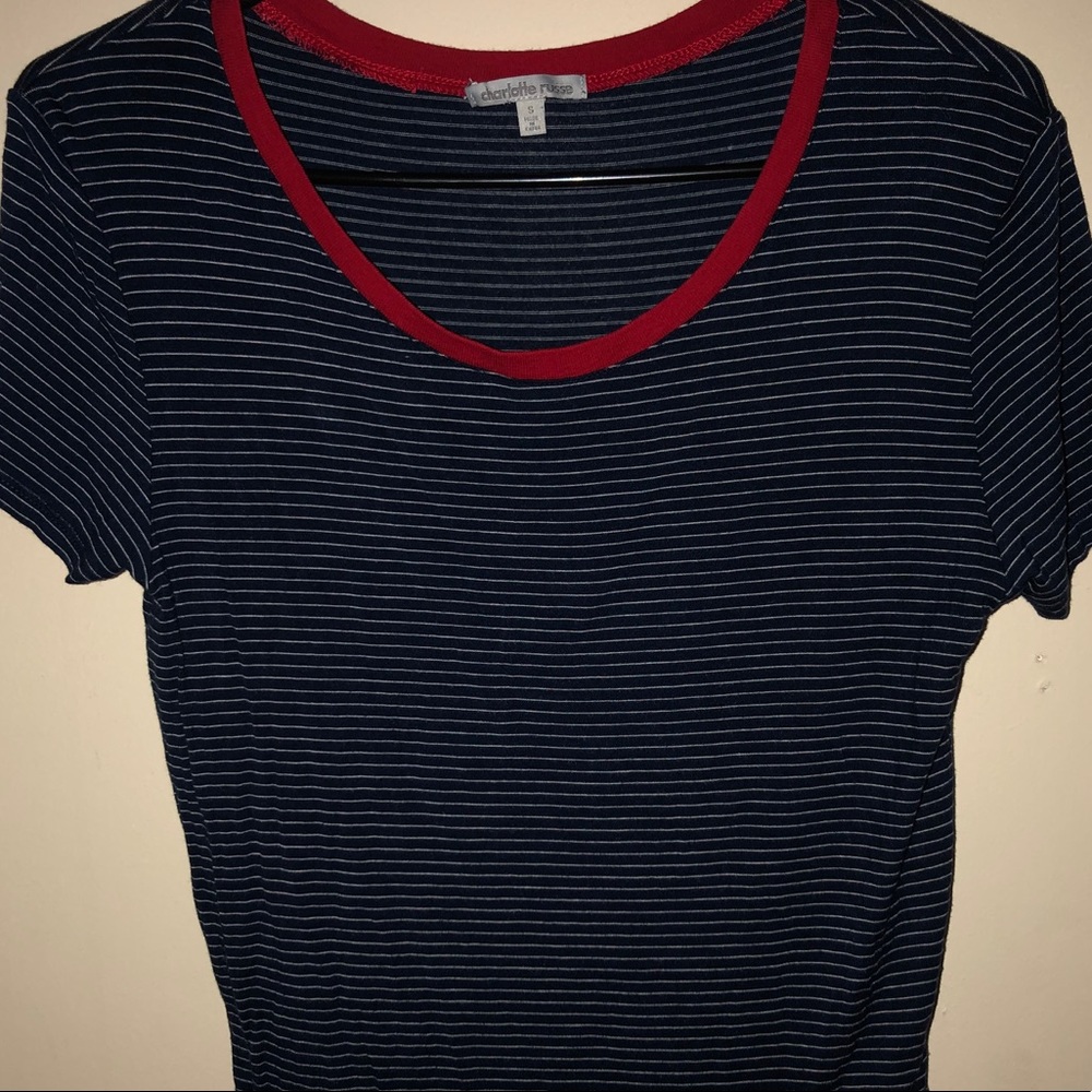 Navy blue short sleeve top